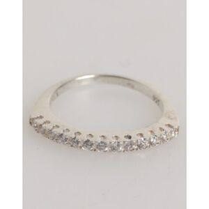 Nialaya Sterling Silver 925 Band Pave CZ Crystal Eternity Women's Ring